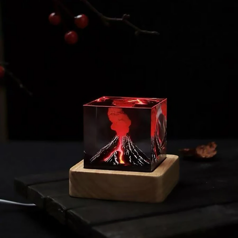 Lámpara decorativa en forma de volcán con nube de hongo 3D