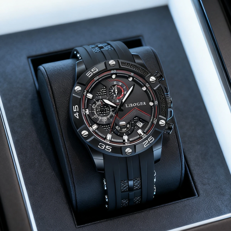 Reloj automático de moda para hombre con fecha: silicona deportiva y diseño inteligente